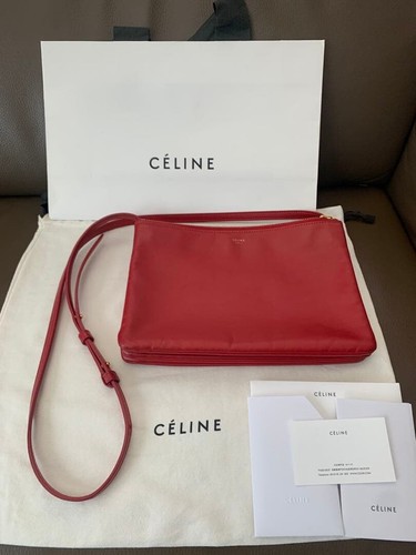 Celine trio large red - celine, leather