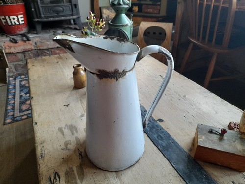 Vintage enamel jug garden - vintage,