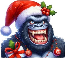 Christmas Funny Gorilla Wall