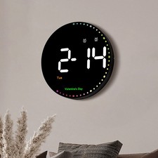 Large LED Digital Wall Clock Indoor Temperature Date Alarm Clock for Bedroom