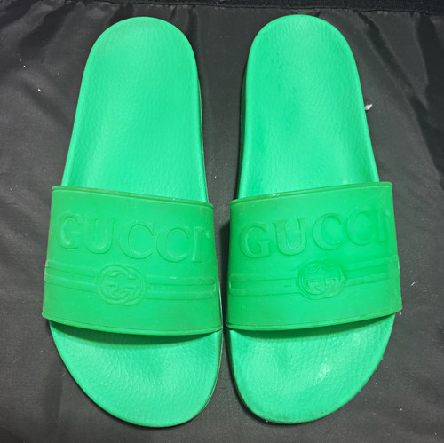 Gucci green logo rubber - green, slide