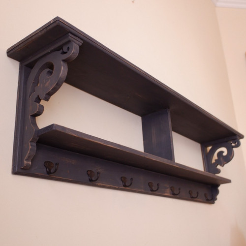 Large rustic wood shelf - wood,