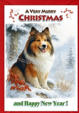Shetland Sheepdog / Sheltie (4" x 6") Christmas Card - Blank inside - Starprint