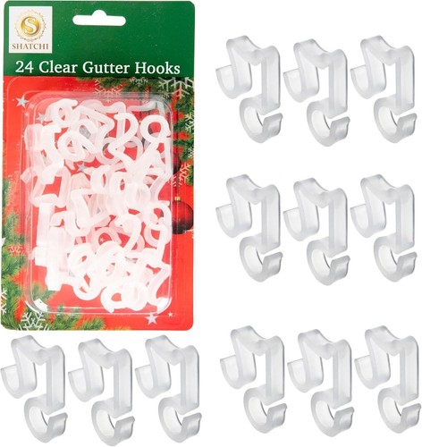 24pcs gutter hooks clear - gutter,