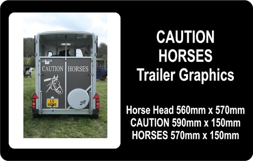 Caution horses sticker with - horses,