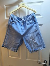 New Look Lift & Shape Women's Light Blue Jean Knee Shorts Size 18 UK