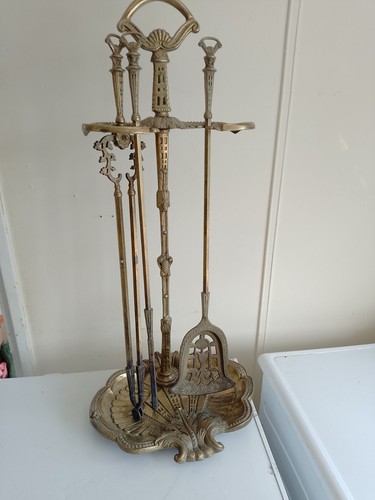 Vintage large brass companion - large,