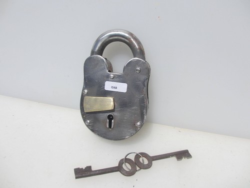 Large iron padlock old lock - old, 2