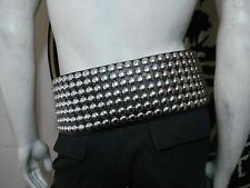 LEATHER OLD SCHOOL DOME STUDDED BELT.....(MDLSB0289).......ROB HALFORD