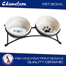 Dog Bowl Raised Double Ceramic