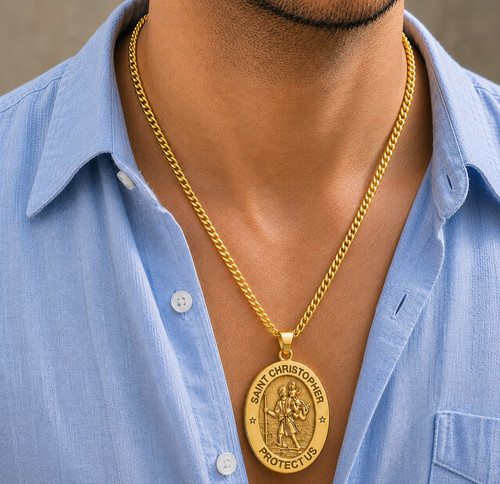 18k carat gold plated - gold, large