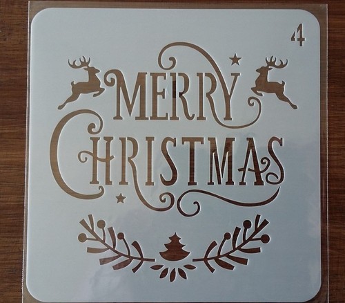 Merry christmas stencil 130mm - stencil,