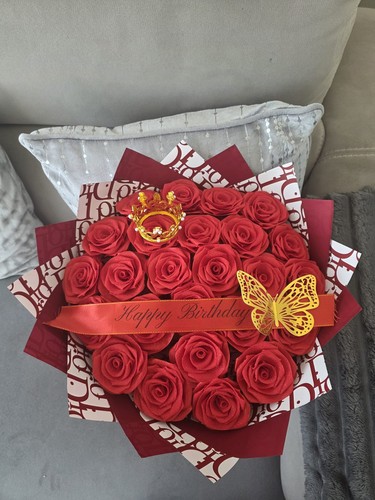 Handmade ribbon rose eternal - ribbon,