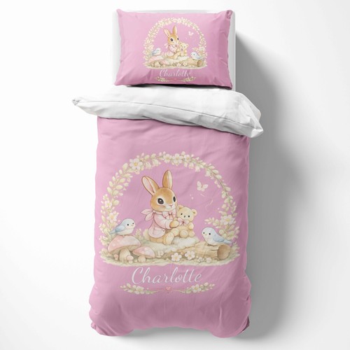Personalised pink bunny birds - bunny,