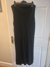 River Island Petite Black Stretch Sleeveless Wide Leg Jumpsuit Size 14 BNWT