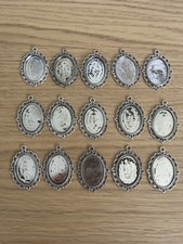 15pcs Antique Silver Cabochon
