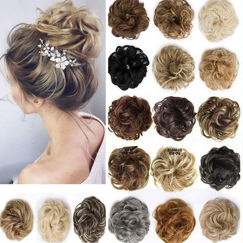 Curly messy hair bun - curly,