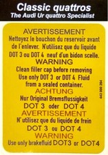 BRAKE FLUID RESERVOIR STICKER