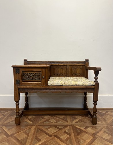 Vintage carved oak - oak, telephone