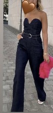 Zara ZW BUSTIER DENIM JUMPSUIT Size S BNWT 🩶