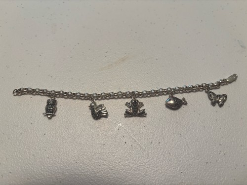 Sterling silver charm bracelet - charm,