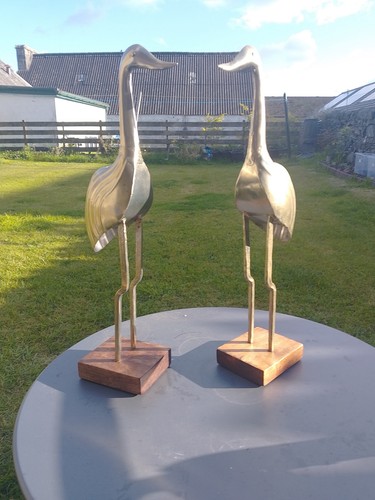 Brass metal herons approx - brass,