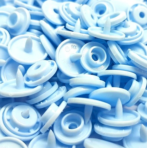 100 sets pastel blue - pastel, snaps