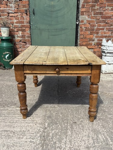 Antique pine kitchen table - antique,