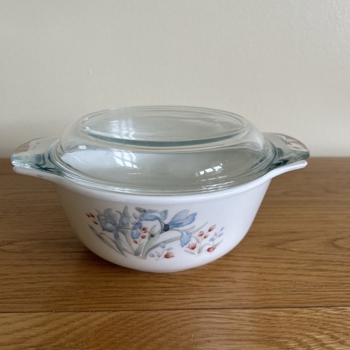 Vintage blue iris - iris, pyrex
