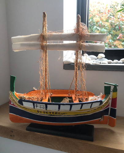 Wooden model fishing boat - model,