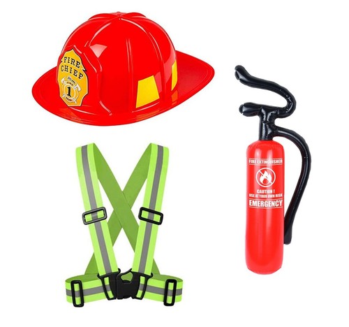 3pc adults fireman - adults, set