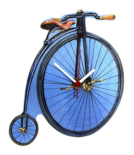 Penny farthing clock - penny,