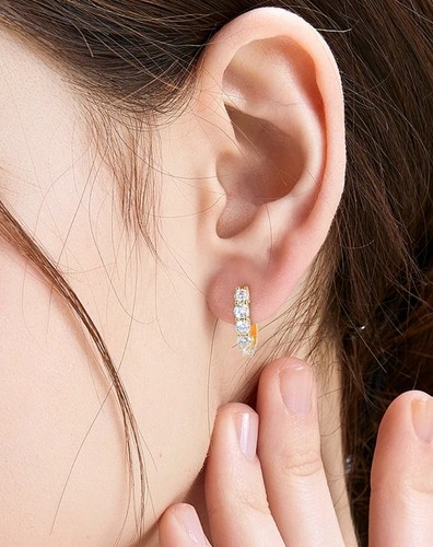 Elegant moissanite hoop - moissanite,
