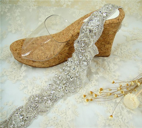 Beaded bridal dress applique - dress,