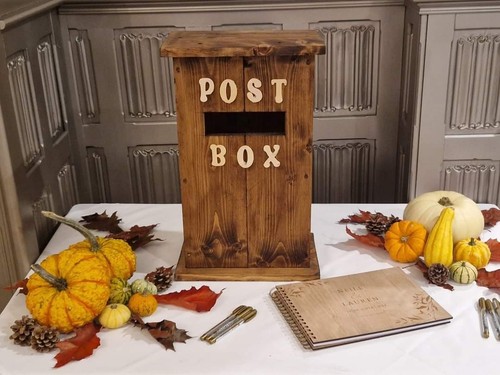 Wooden wedding post box - box, with