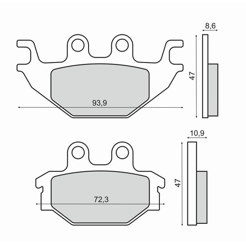 Rear brake pads tgb atv - brake,