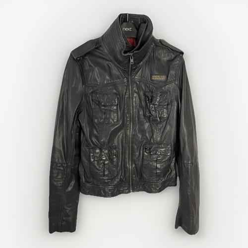 Superdry leather jacket - jacket, black