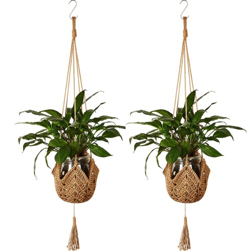 Hanging planters baskets jute - planters,