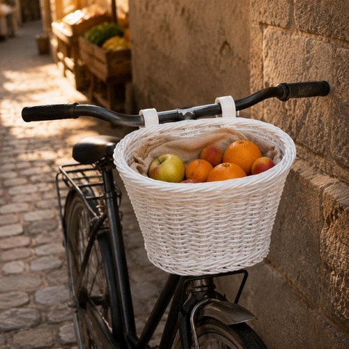 Woven bike basket - woven,