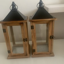 Wooden lantern candle - wooden,