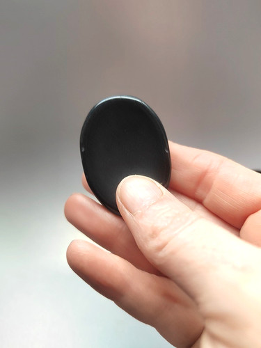 Black onyx worry stone - onyx,