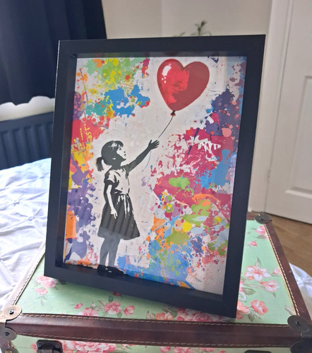 Framed banksy canvas print - banksy,