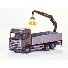 EMEK Scania CR500NG Open Platform & HIAB Crane 1:25 Grey Cab EM50603