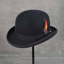 Wool Felt Derby Bowler Hat -