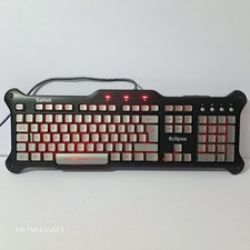 Saitek Eclipse Red Illuminated Keyboard UK Layout USB Black Grey KU-0573