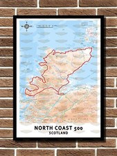 Scotland North Coast 500 NC500 Route Layout Metal Sign Garage Sign Wall Plaque