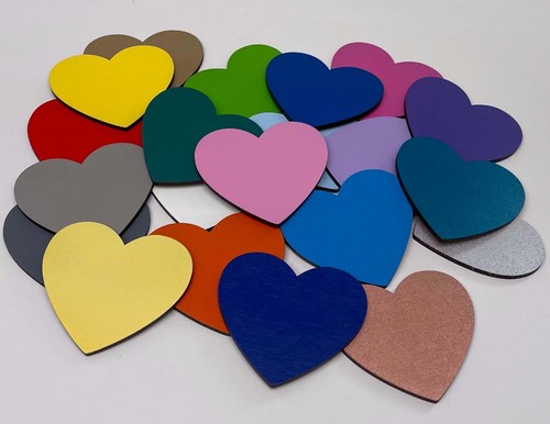 Painted mdf wooden - hearts,