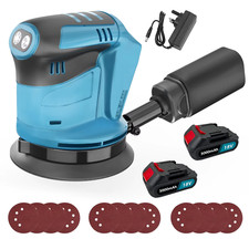 Cordless Random Orbital Sander  18V 2 x Battery with 12PC Sand 125mm