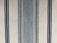 Laura Ashley Stripe Cotton HEACHAM BLUE Fabric  Curtain Blind Material