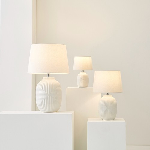 Harrison white ribbed ceramic - ribbed,